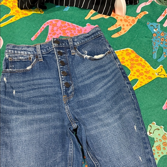 Abercrombie & Fitch Distressed Blue High Rise Jeans - Picture 6 of 8